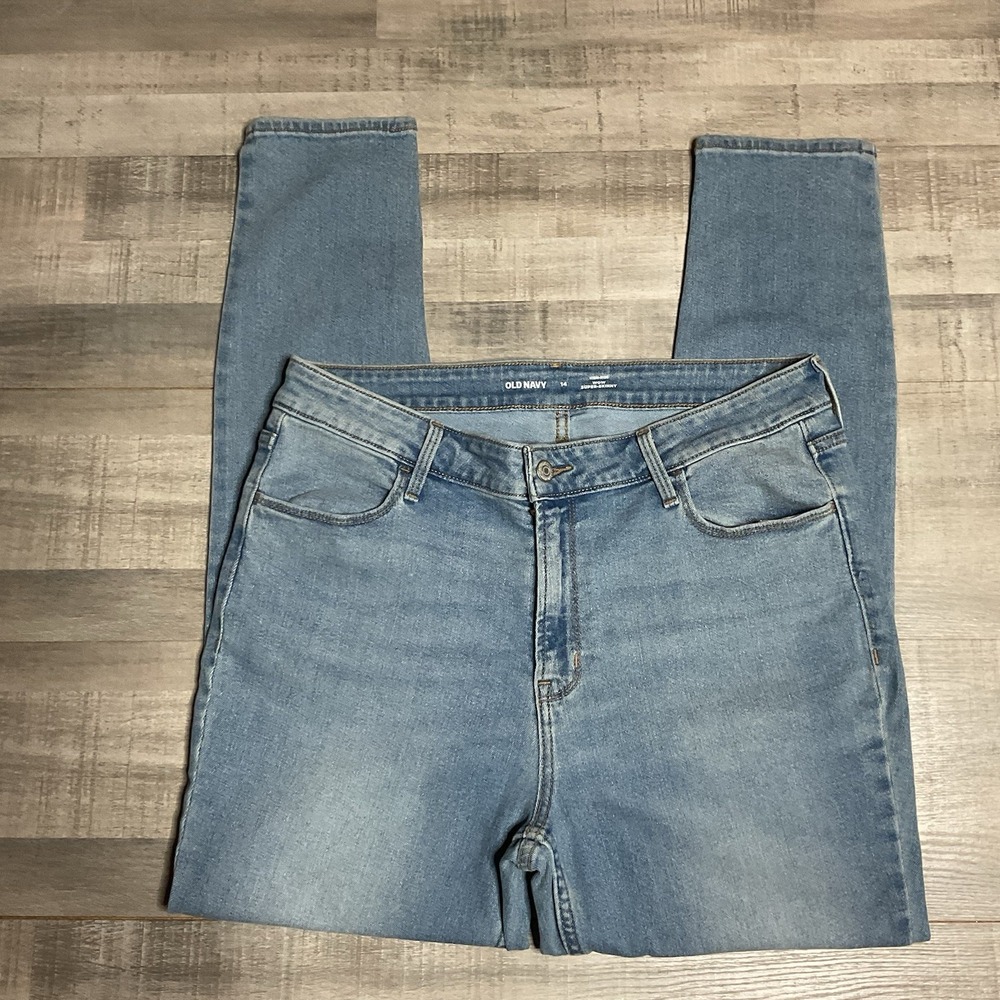 Old Navy Wow High Rise Super Skinny Ankle‎ Jeans Sz 14 Med Light Wash